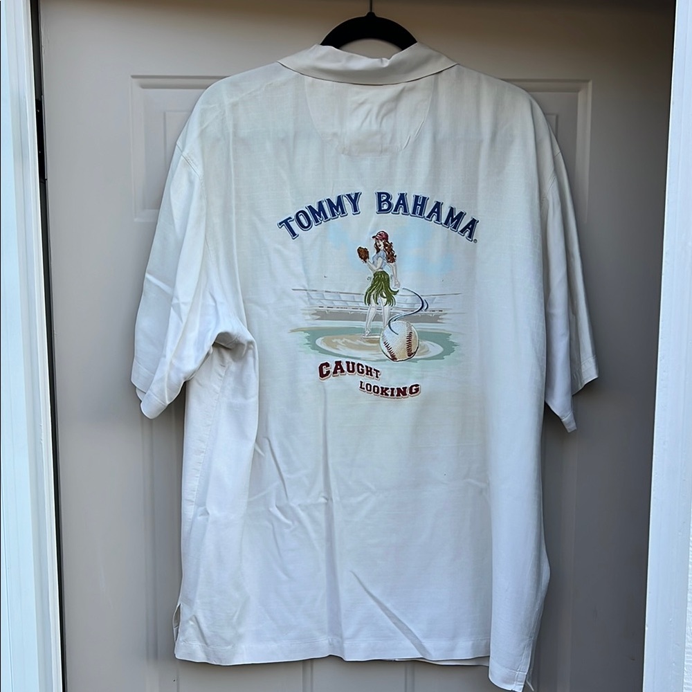 Tommy Bahama x Oakland A’s Silk Baseball Shirt “Caught Looking”Limited Edition